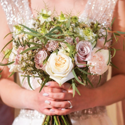 buchet mireasa pastel