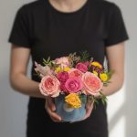 aranjament floral cutie